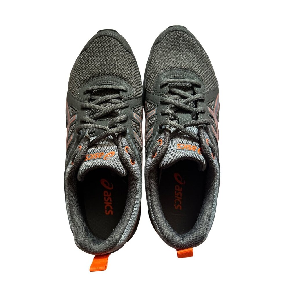 Asics Mens Trail Running Shoes Size 8 Black & Orange Mesh Durable & Lightweight